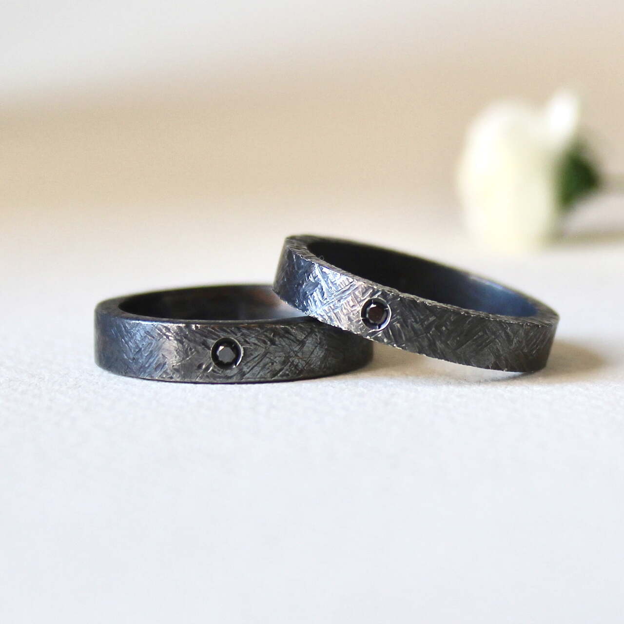 Alianza Noir BLACK Plata y Diamante negro