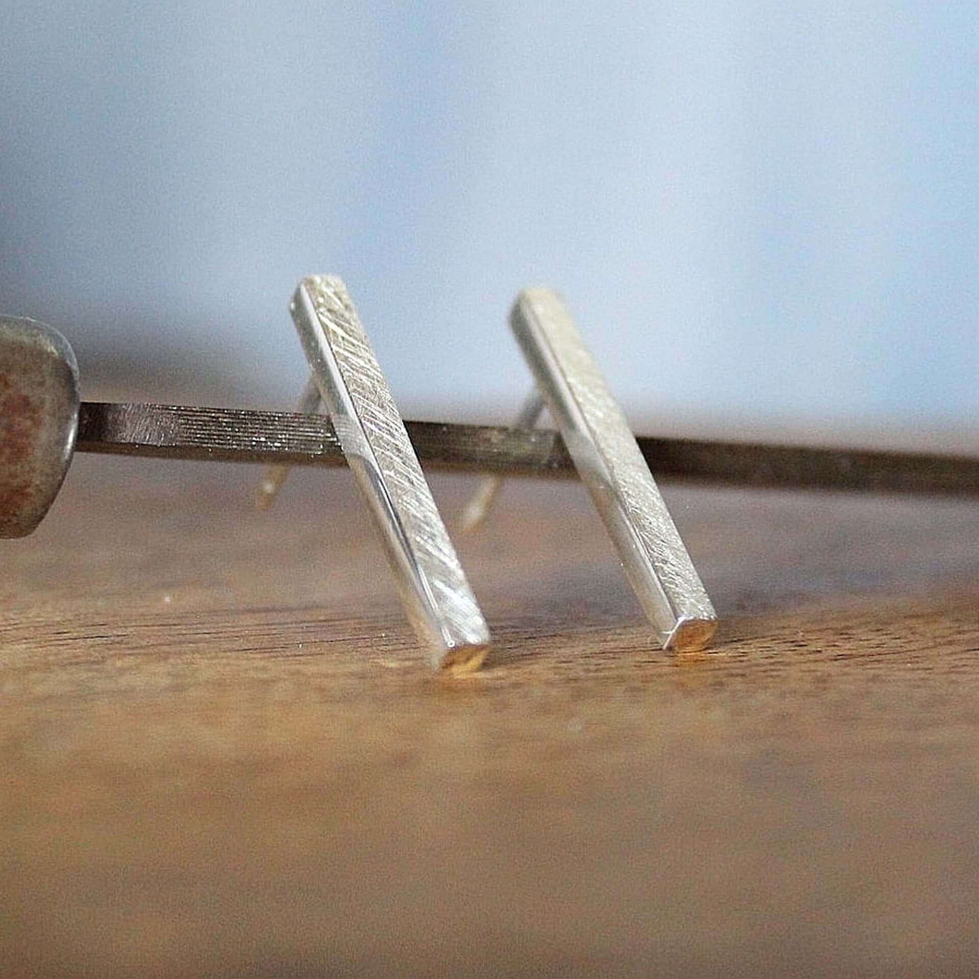 Joyas hechas a mano Pendiente Rusk Plata grande