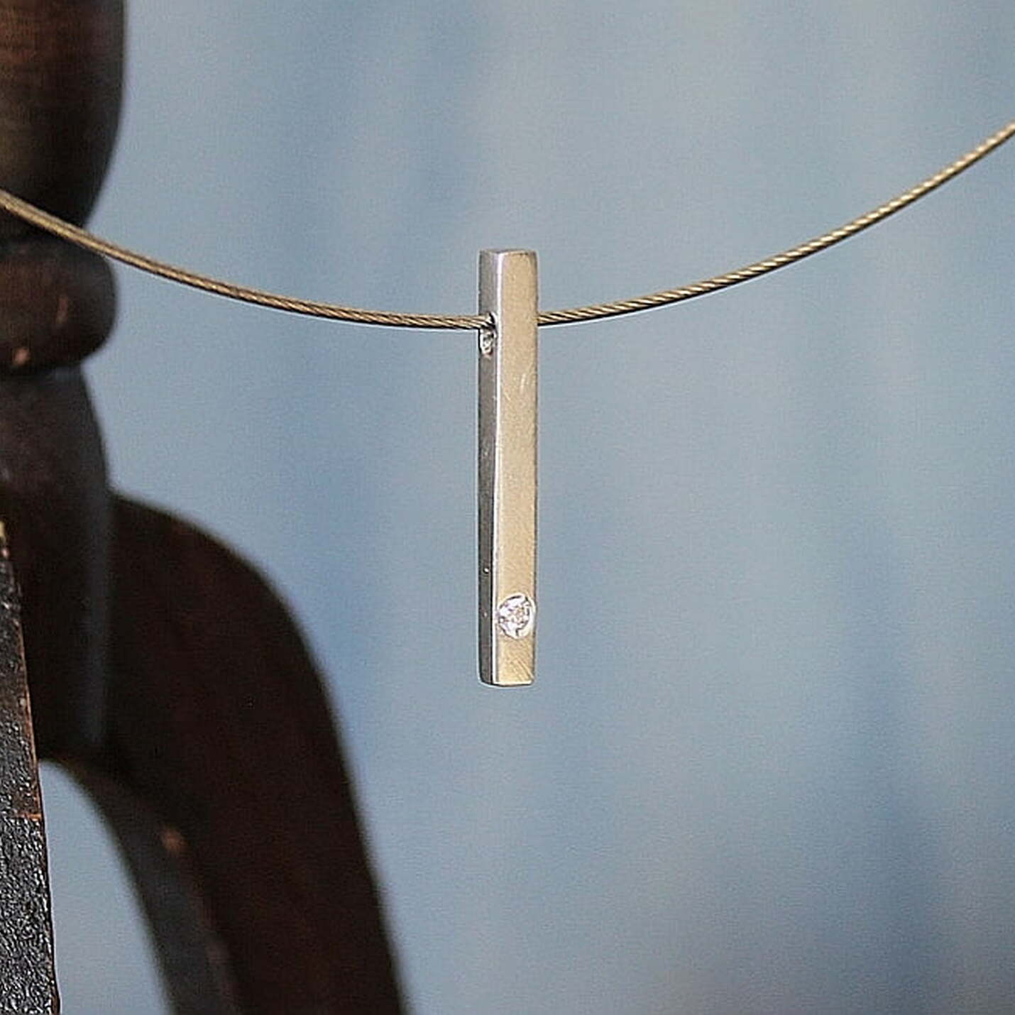 Joyas hechas a mano Colgante Nara Diamante y Plata