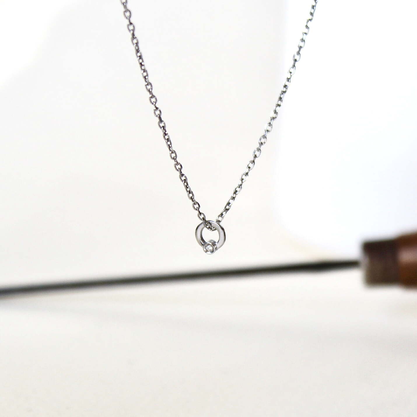 Joyas hechas a mano Colgante Cloe Diamante y Plata