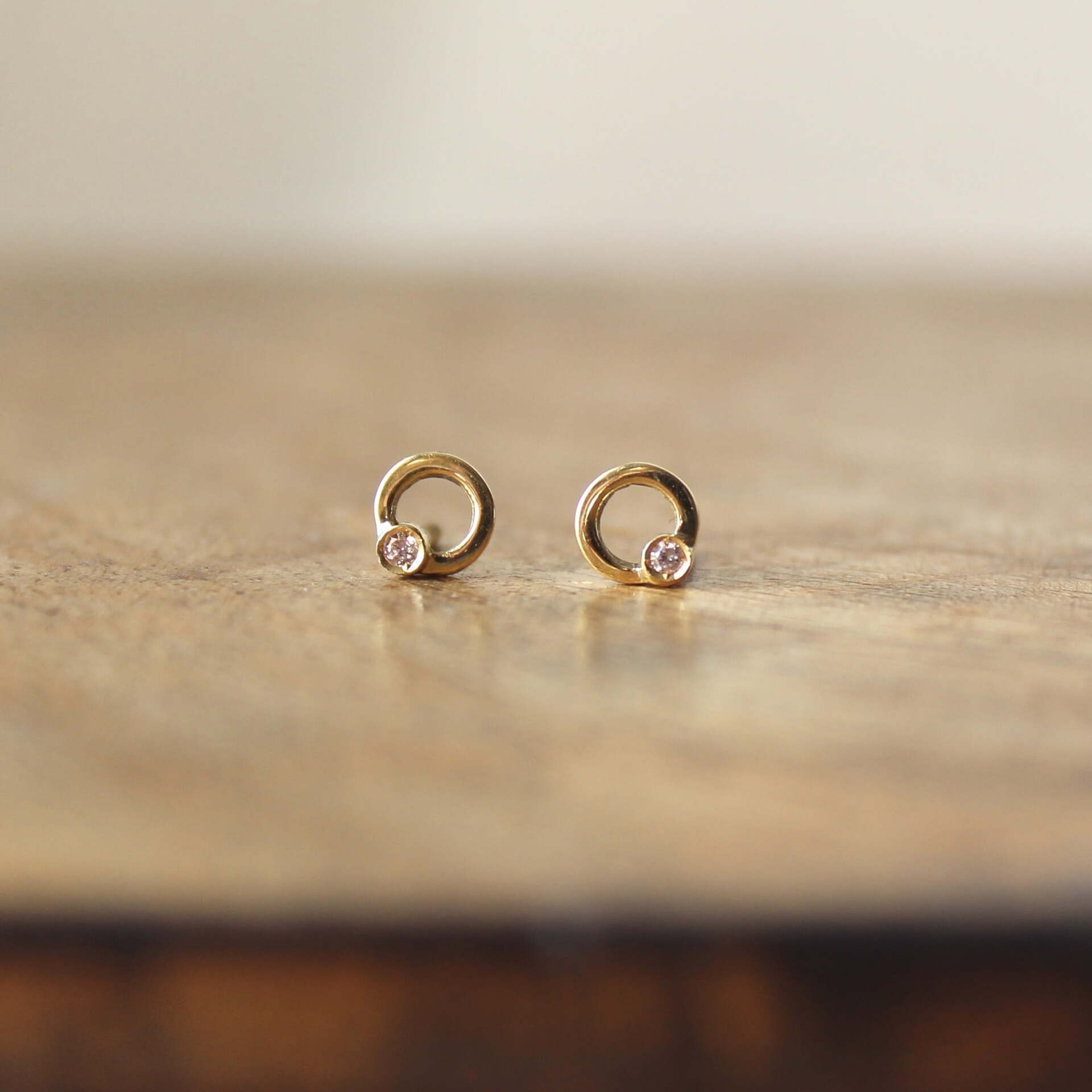 Joyas hechas a mano Pendientes Cloe Oro y Diamante