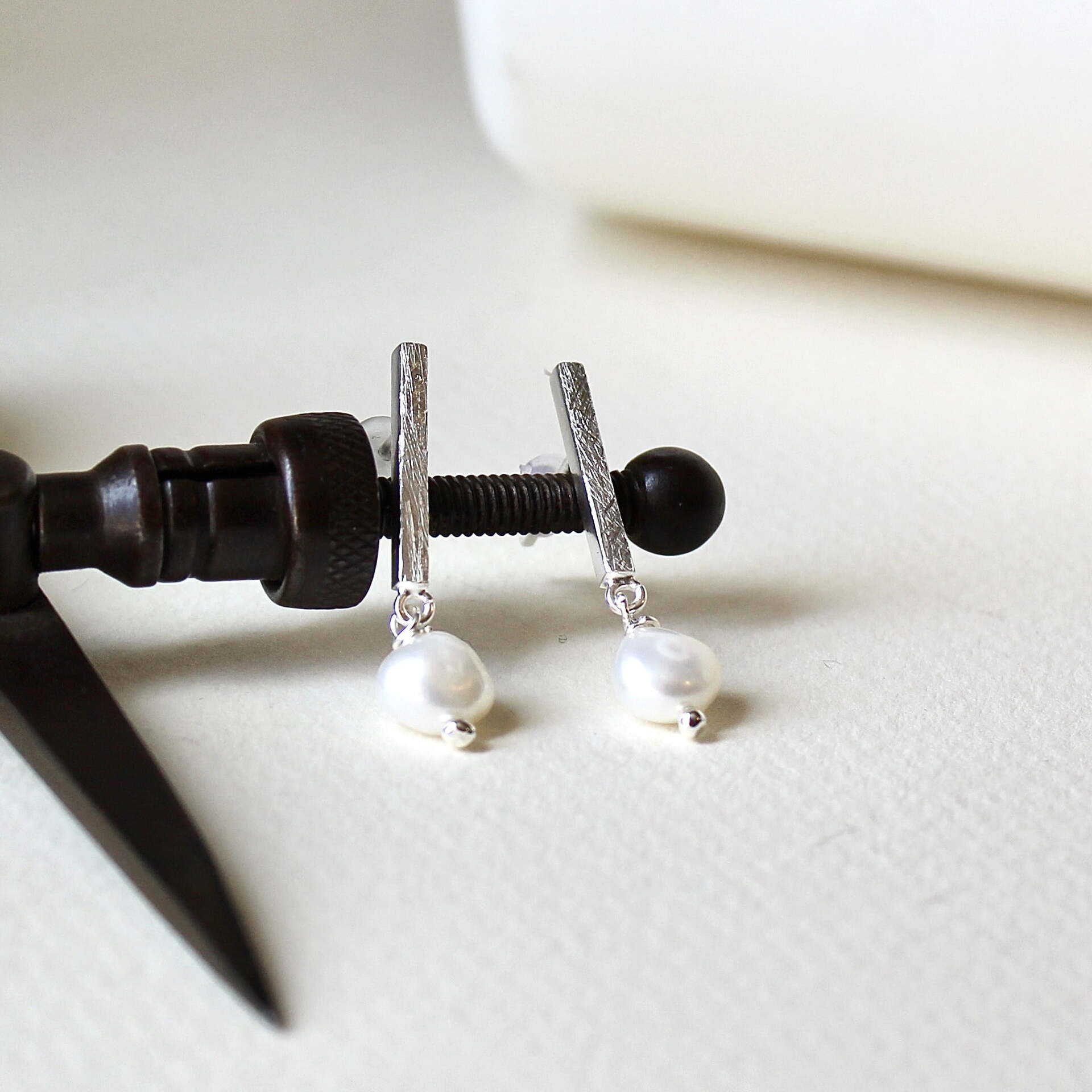 Joyas hechas a mano Pendientes Jana en Plata y Perla