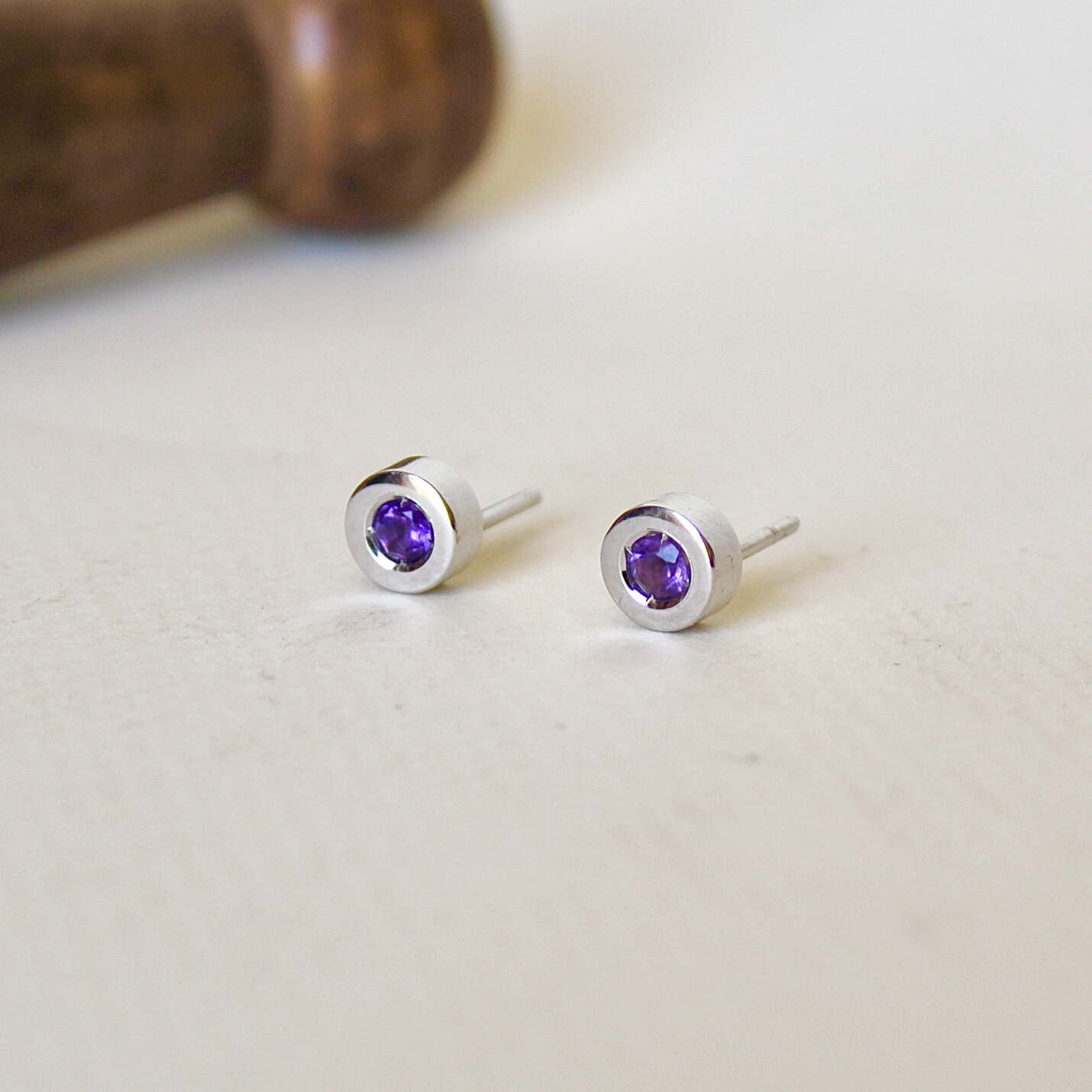 Joyas hechas a mano Pendientes Fiona Plata y Amatista