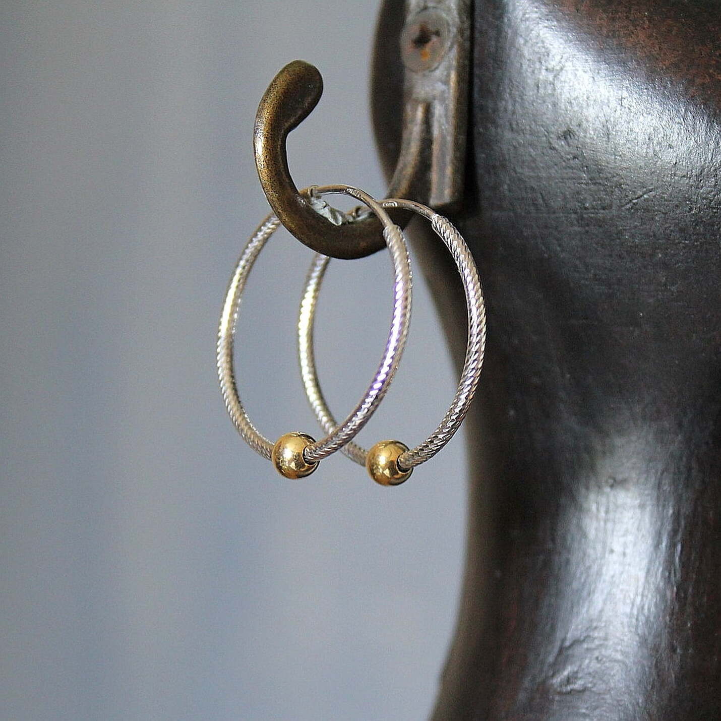 Joyas artesanales Pendientes Round Oro pequeño