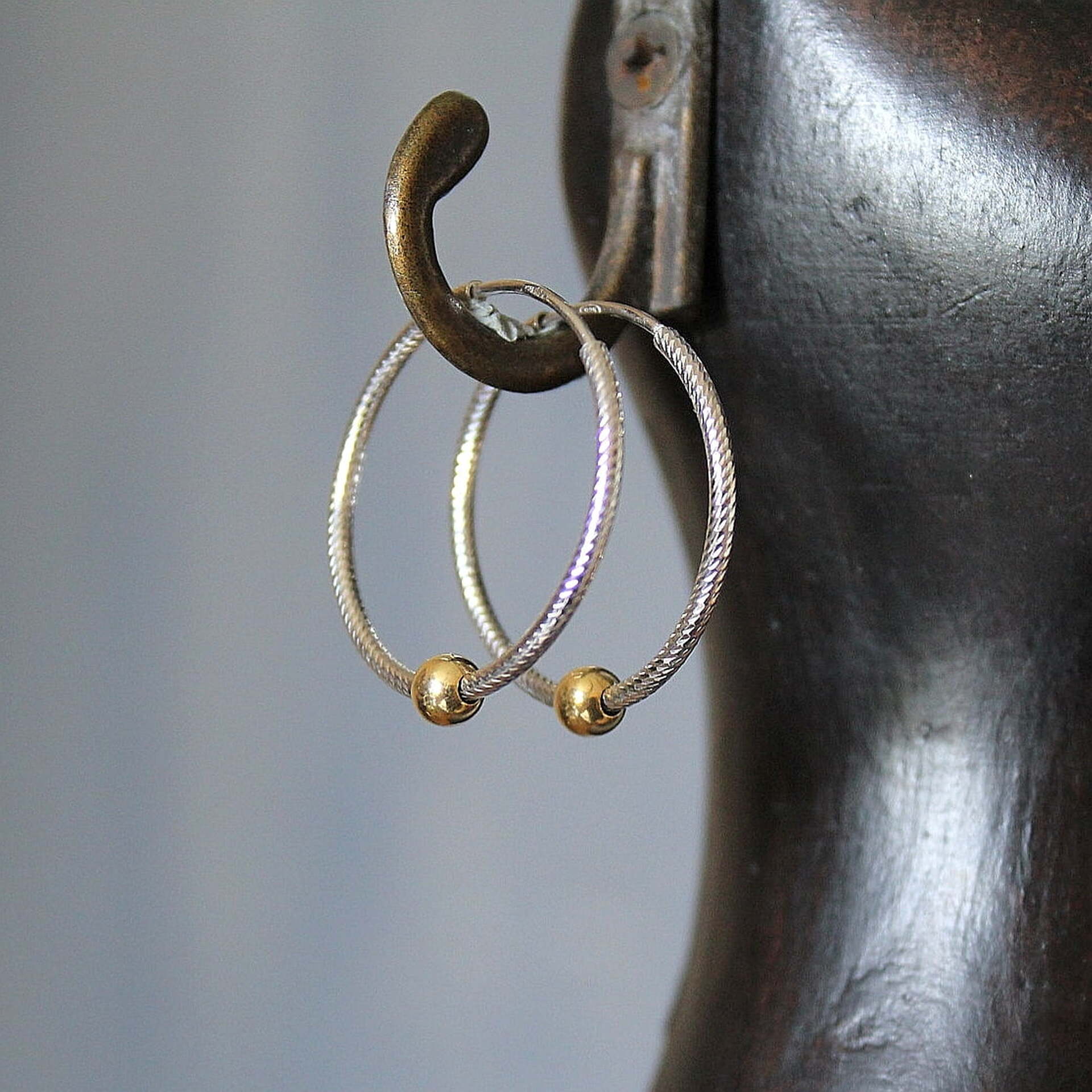 Joyas artesanales Pendientes Round Oro pequeño