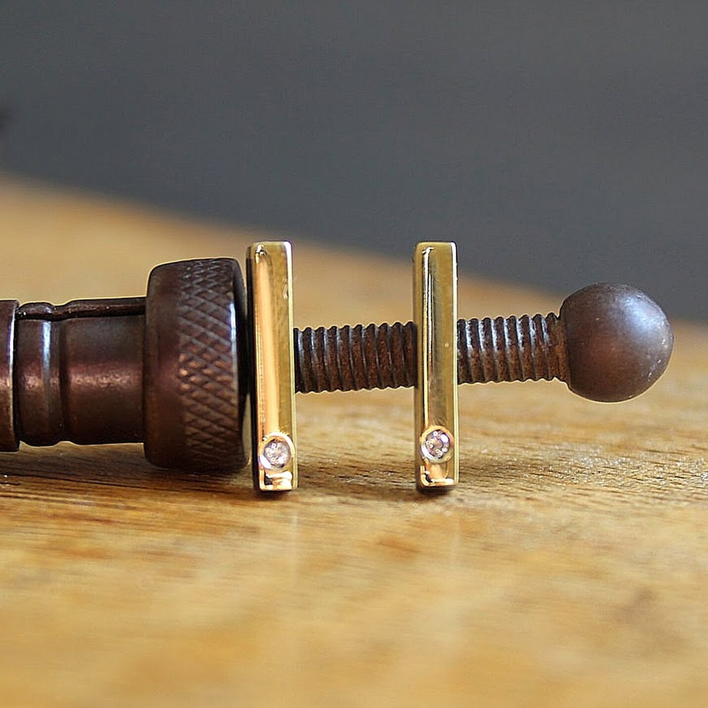 Joyas artesanales Pendientes Eider Oro, Diamante y Plata