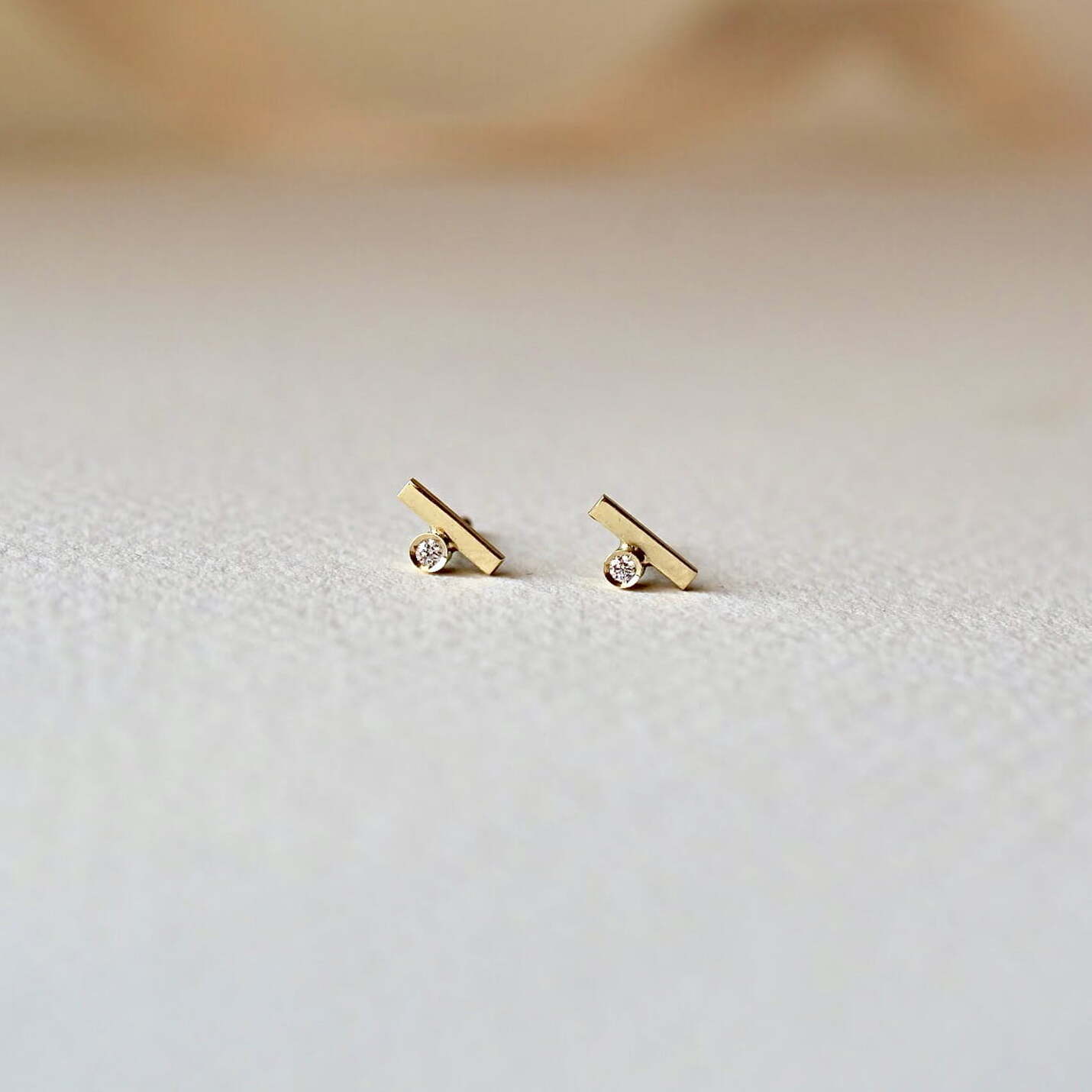 Joyas hechas a mano Pendientes Lis Oro y Diamante