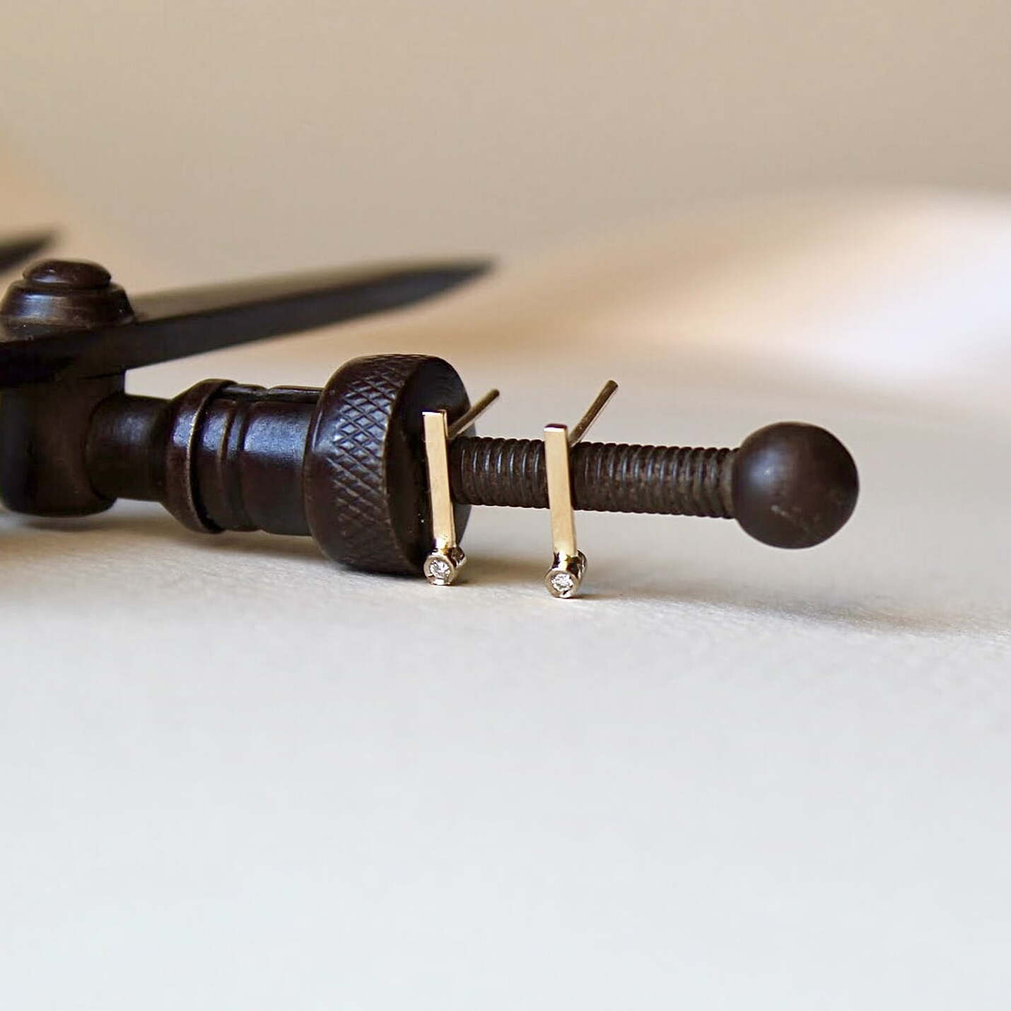 Joyas hechas a mano Pendientes Nit Oro y Diamante