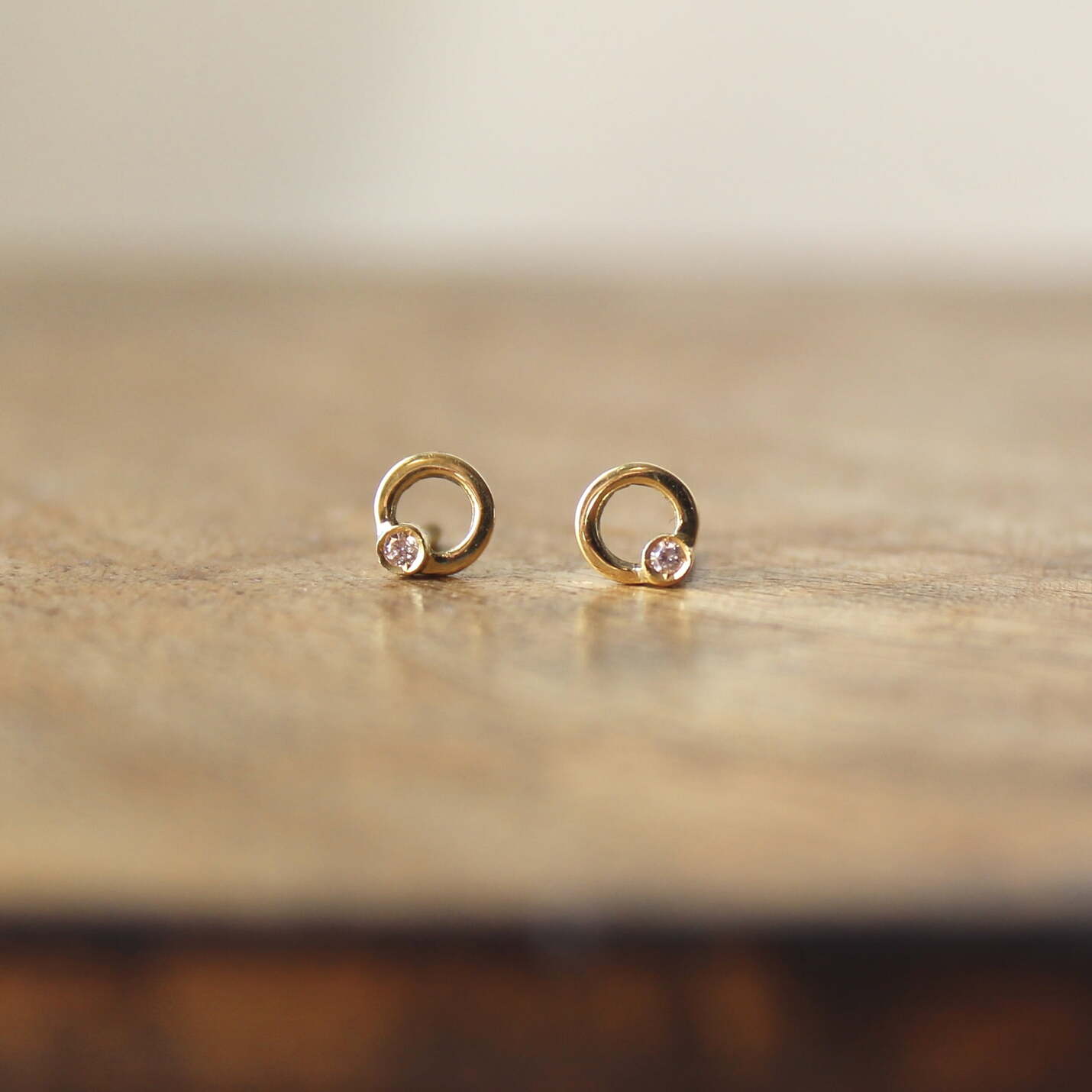 Joyas hechas a mano Pendientes Cloe Oro y Diamante