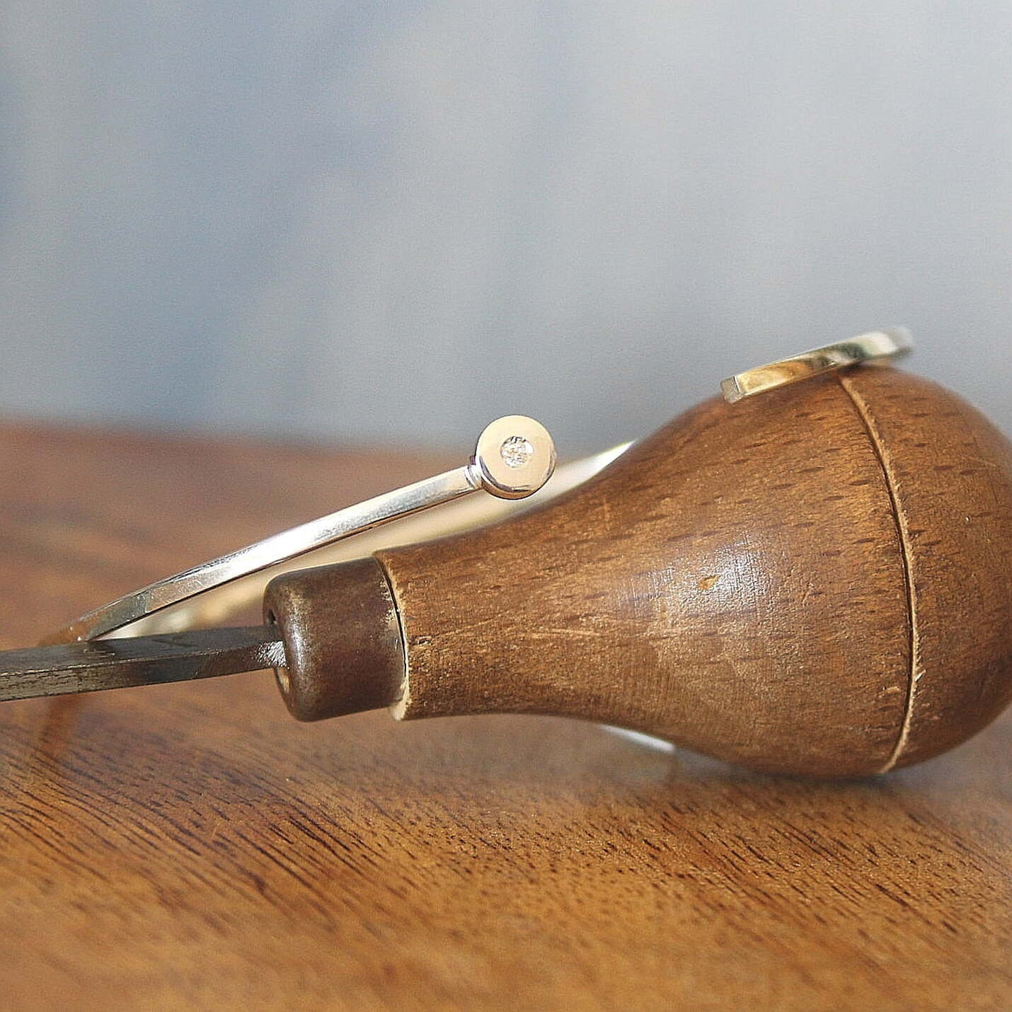 Joyas artesanales Pulsera Nora Diamante y Plata