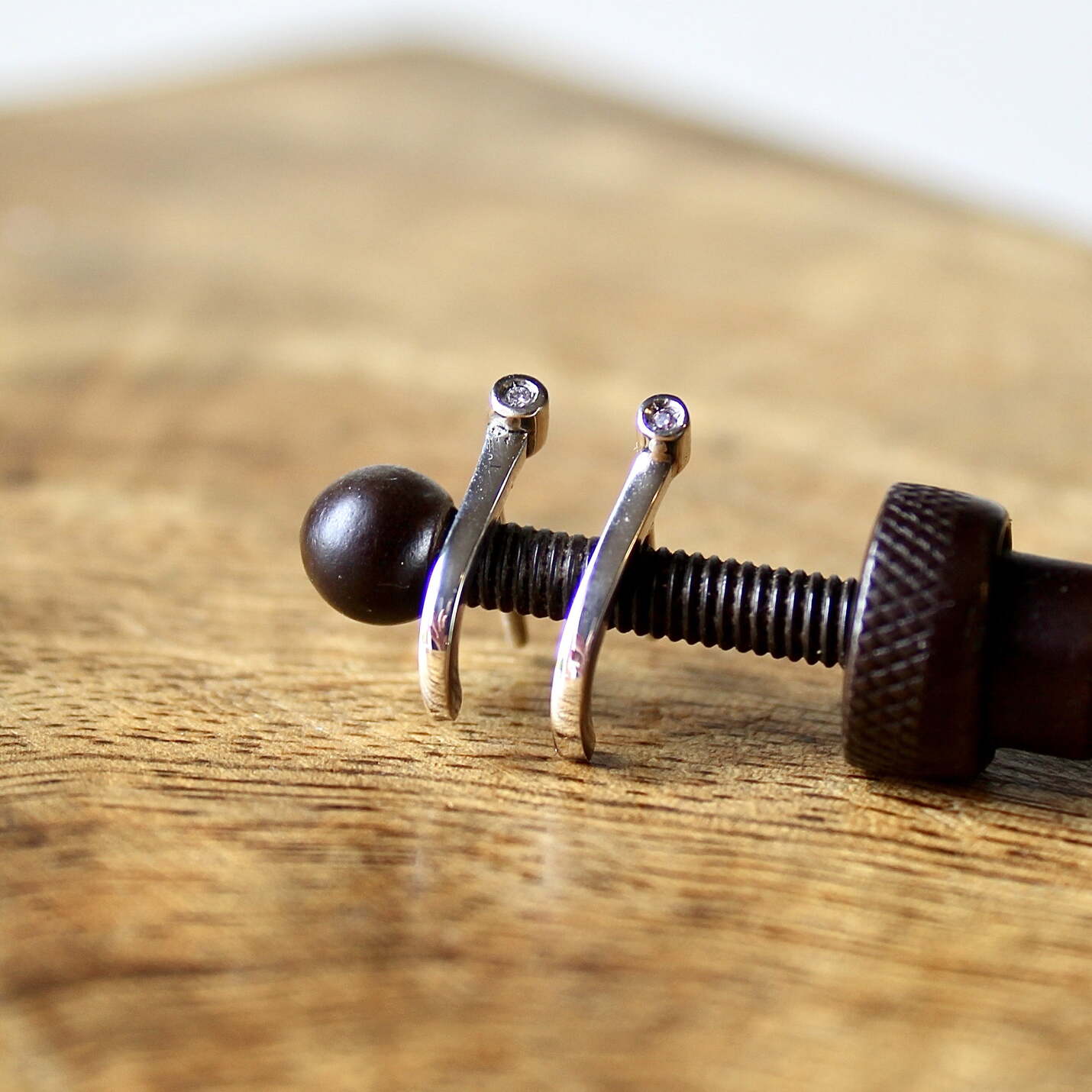 Joyas hechas a mano Pendientes Tura Diamante y Plata