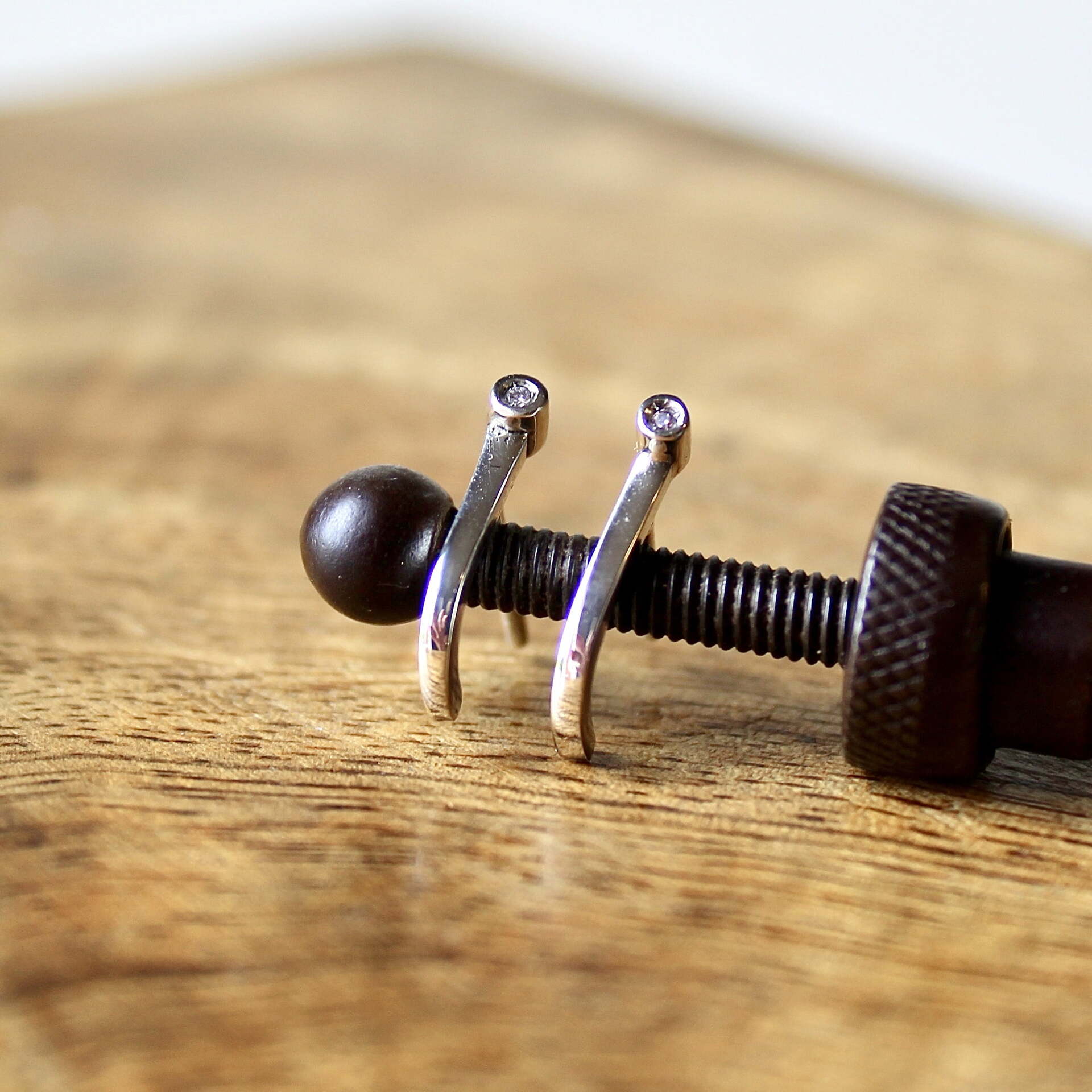 Joyas hechas a mano Pendientes Tura Diamante y Plata