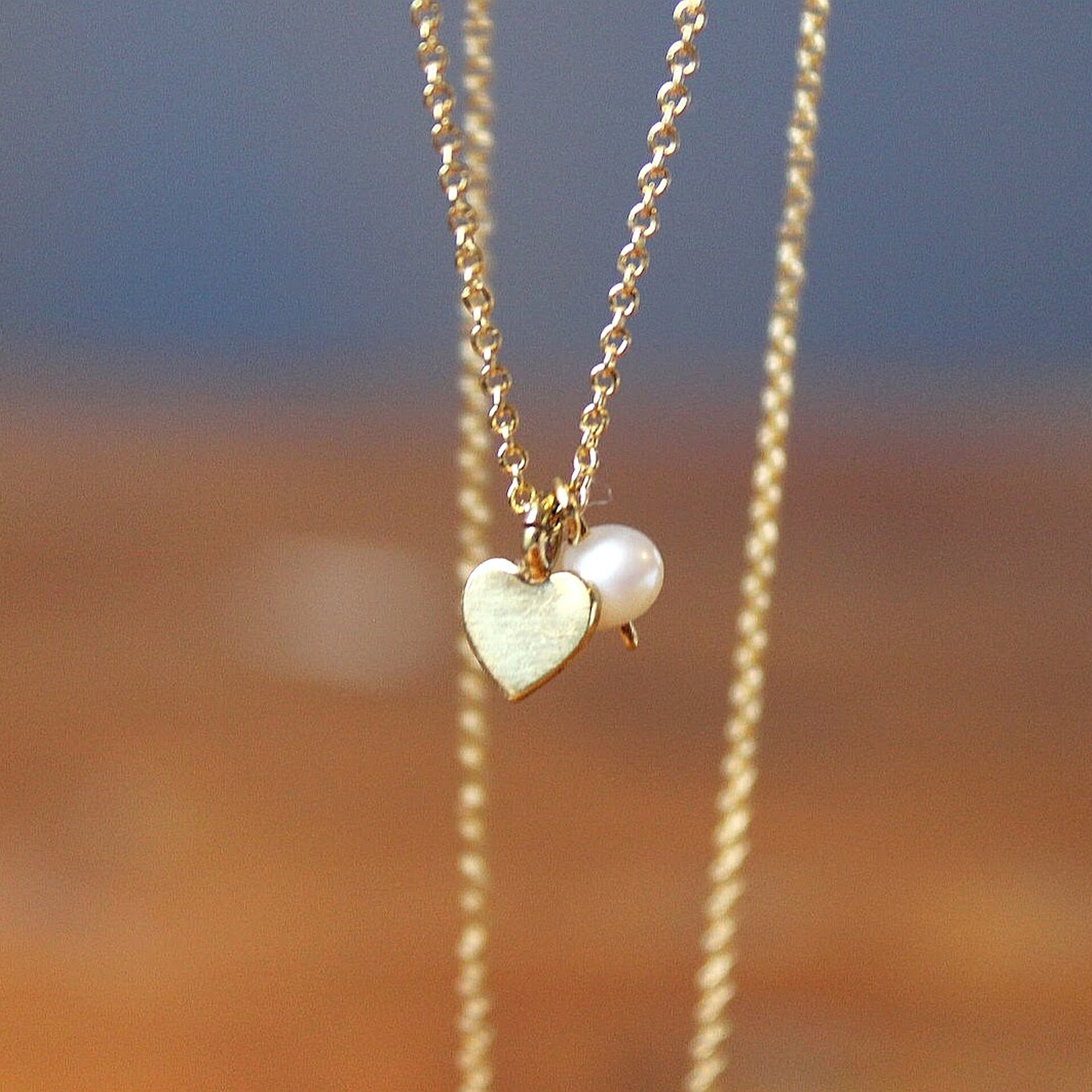 Colgante Cor oro perla