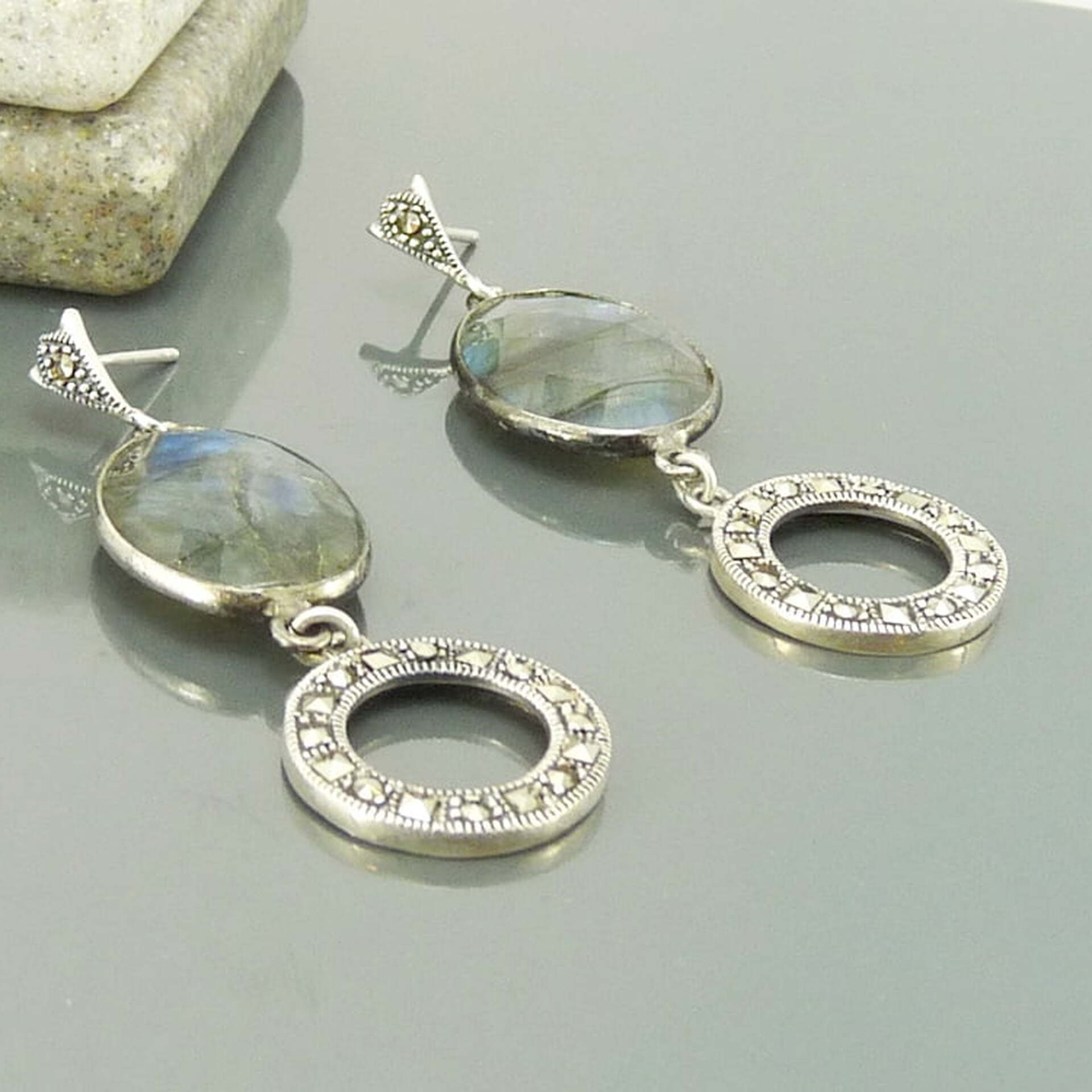 Pendiente Loira labradorita