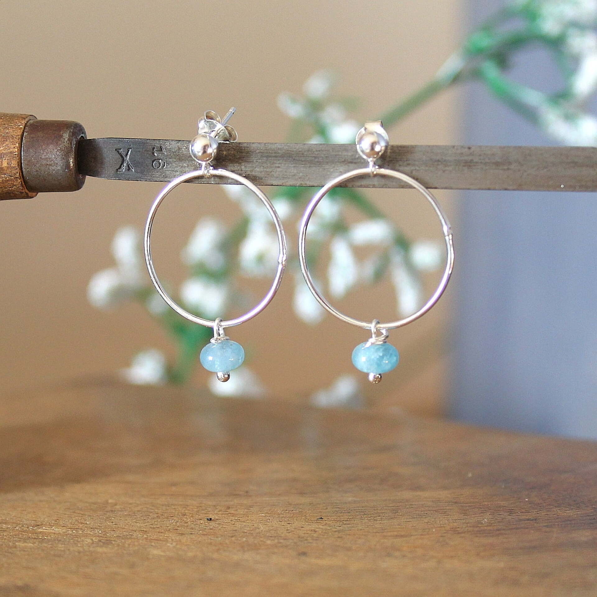 Pendientes Asia Amazolita y Plata