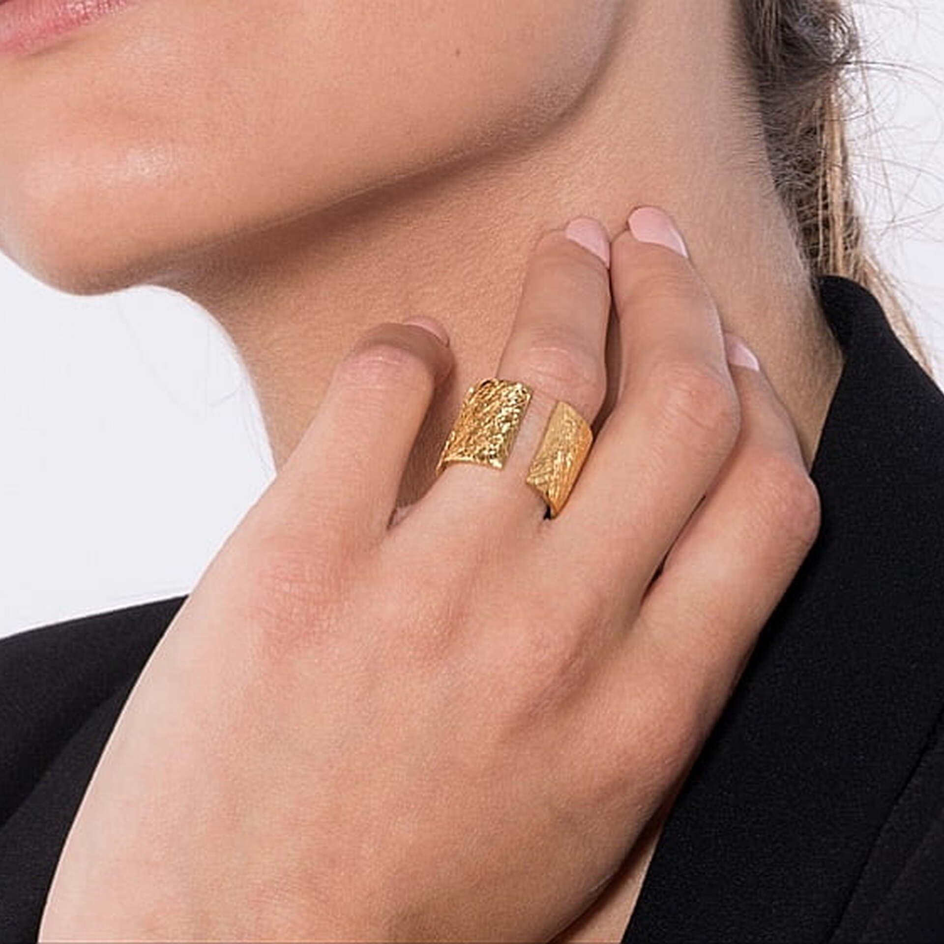 Joyas hechas a mano Anillo Rusk Plata con Baño de Oro