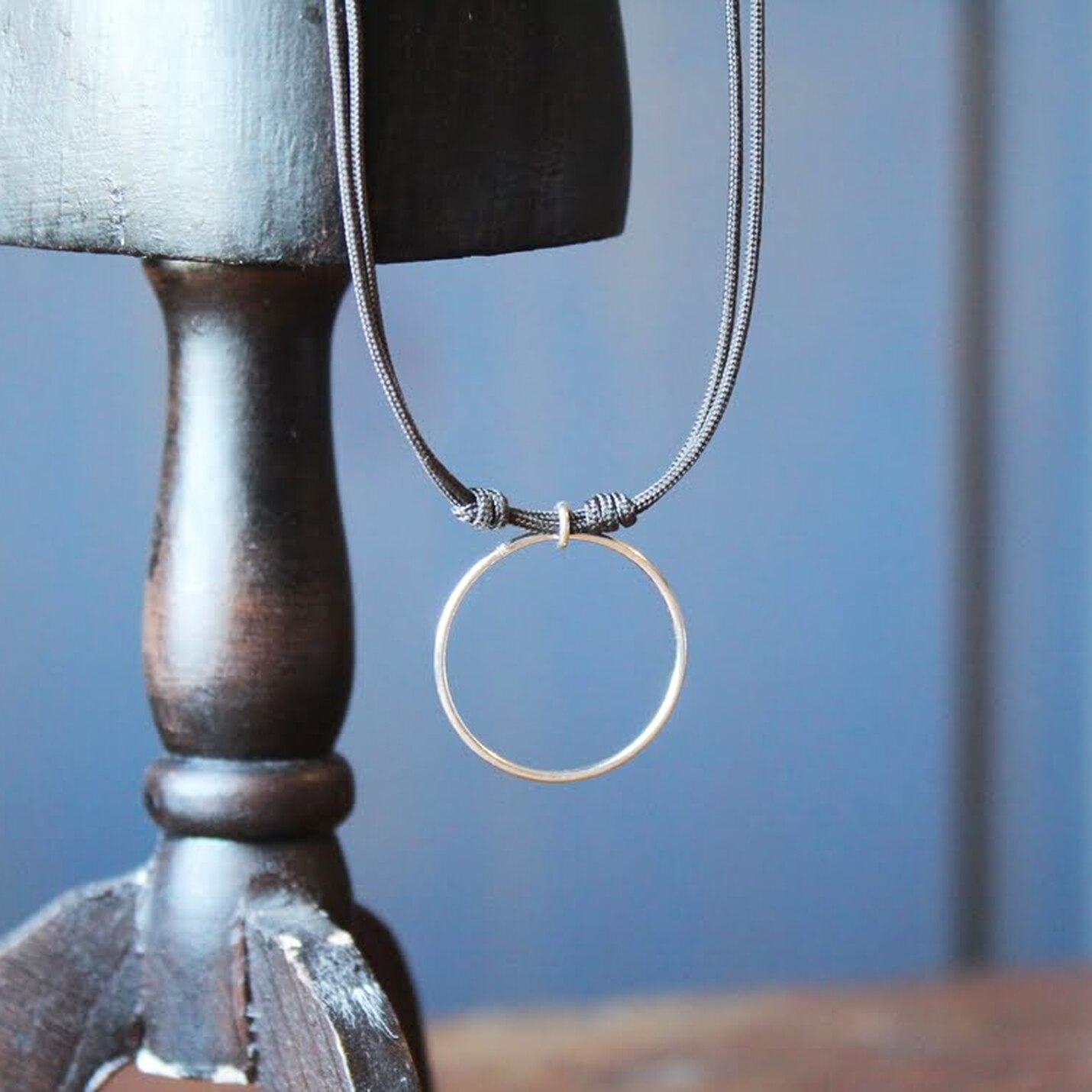 Colgante Aro Plata cordón