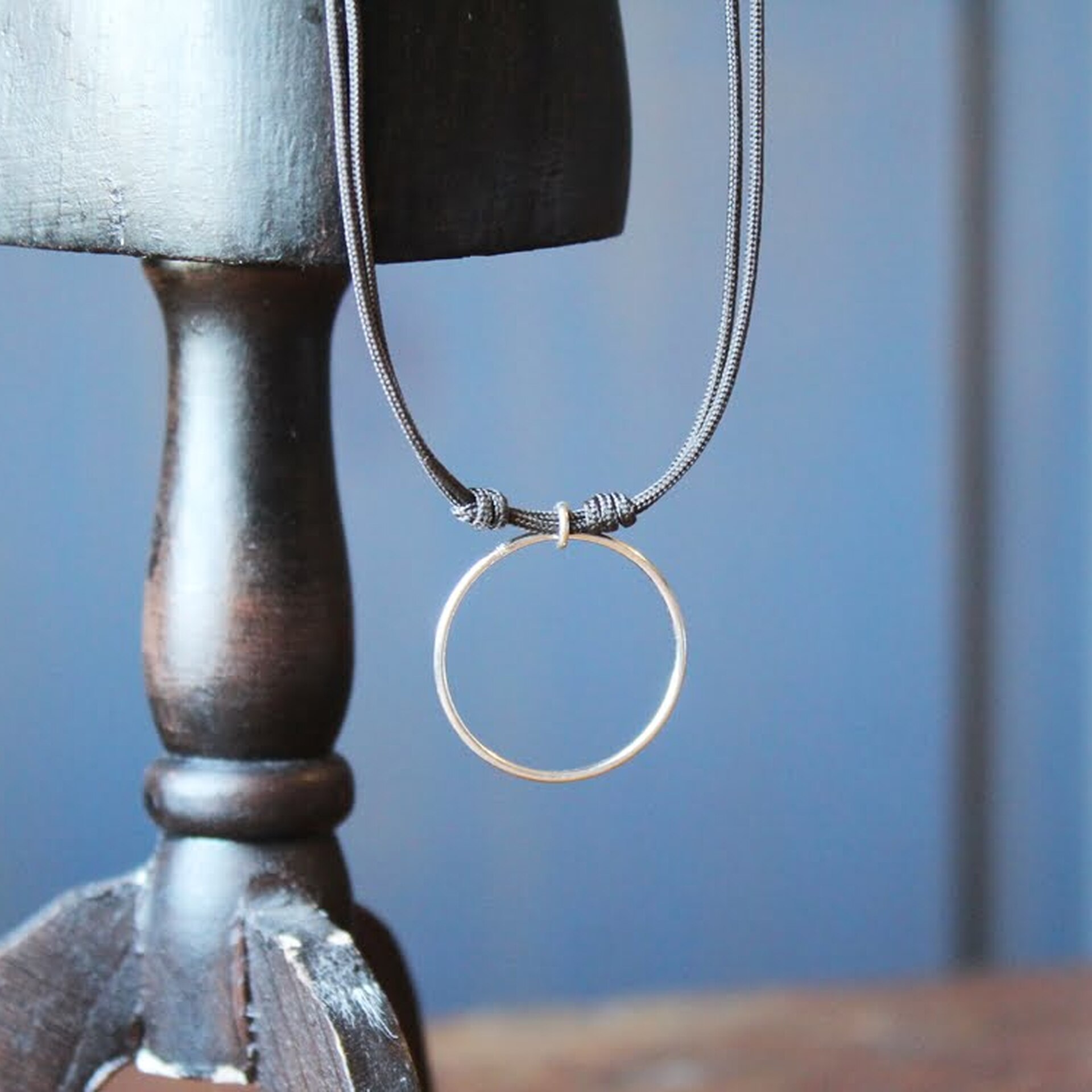 Colgante Aro Plata cordón