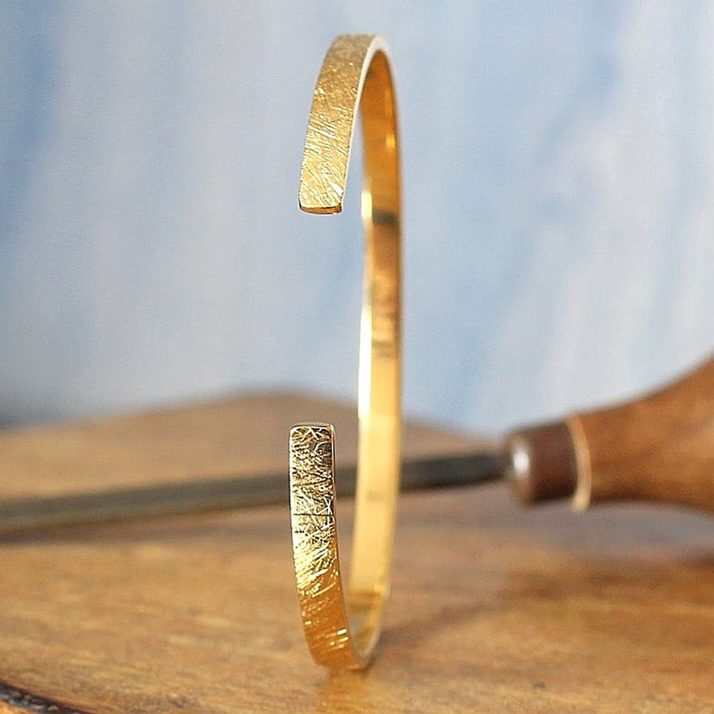 Joyas hechas a mano Esclava Rusk Plata con Baño de Oro