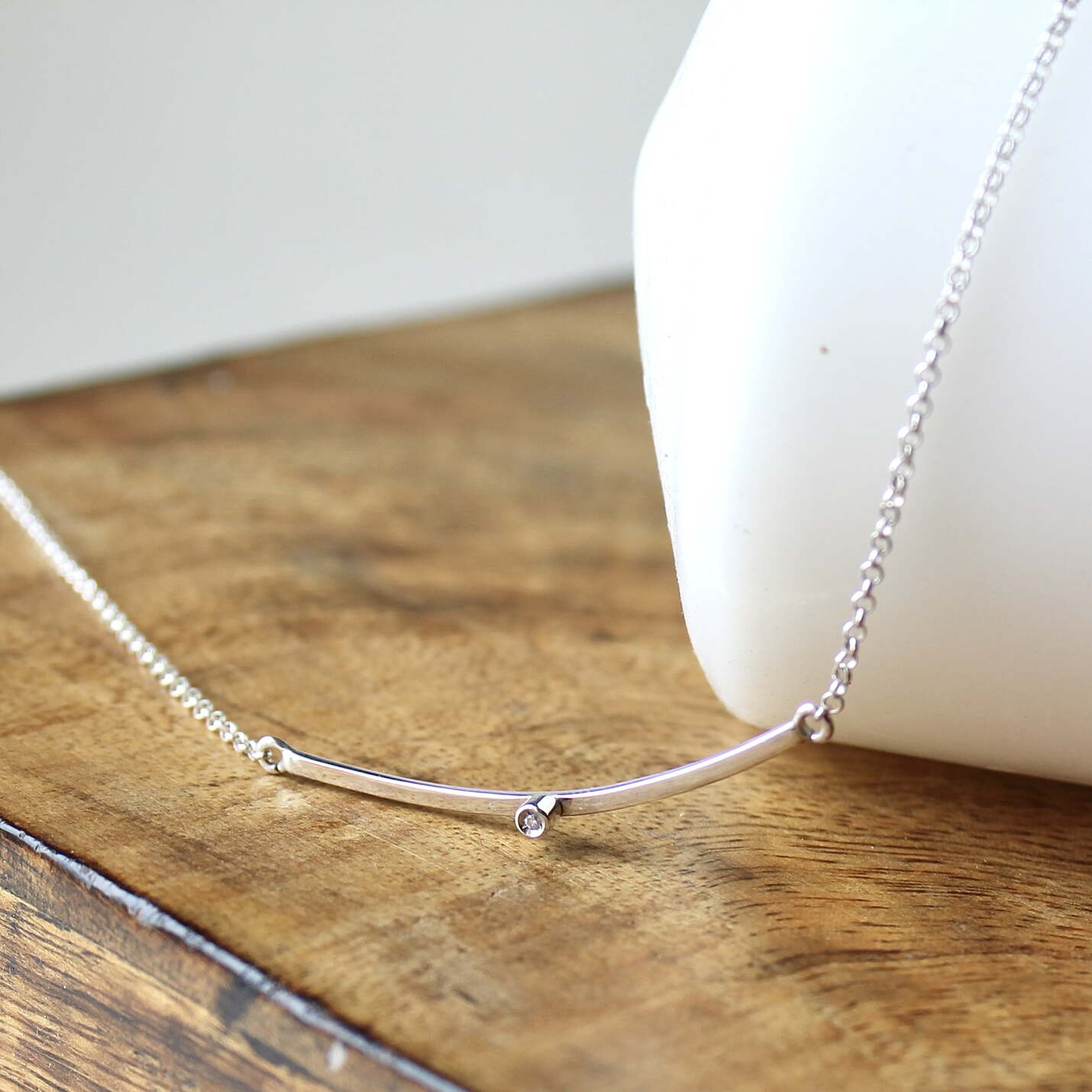 Joyas hechas a mano Gargantilla Àneu Diamante y Plata