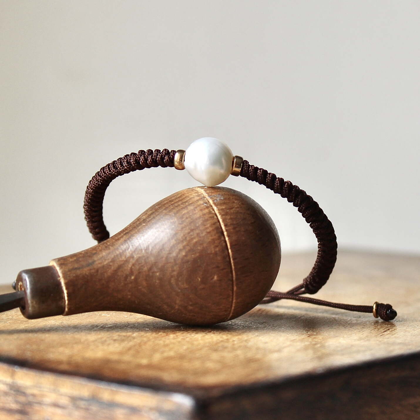 Joyas hechas a mano Pulsera Jana Perla Plata y baño de oroDiamante y Oro