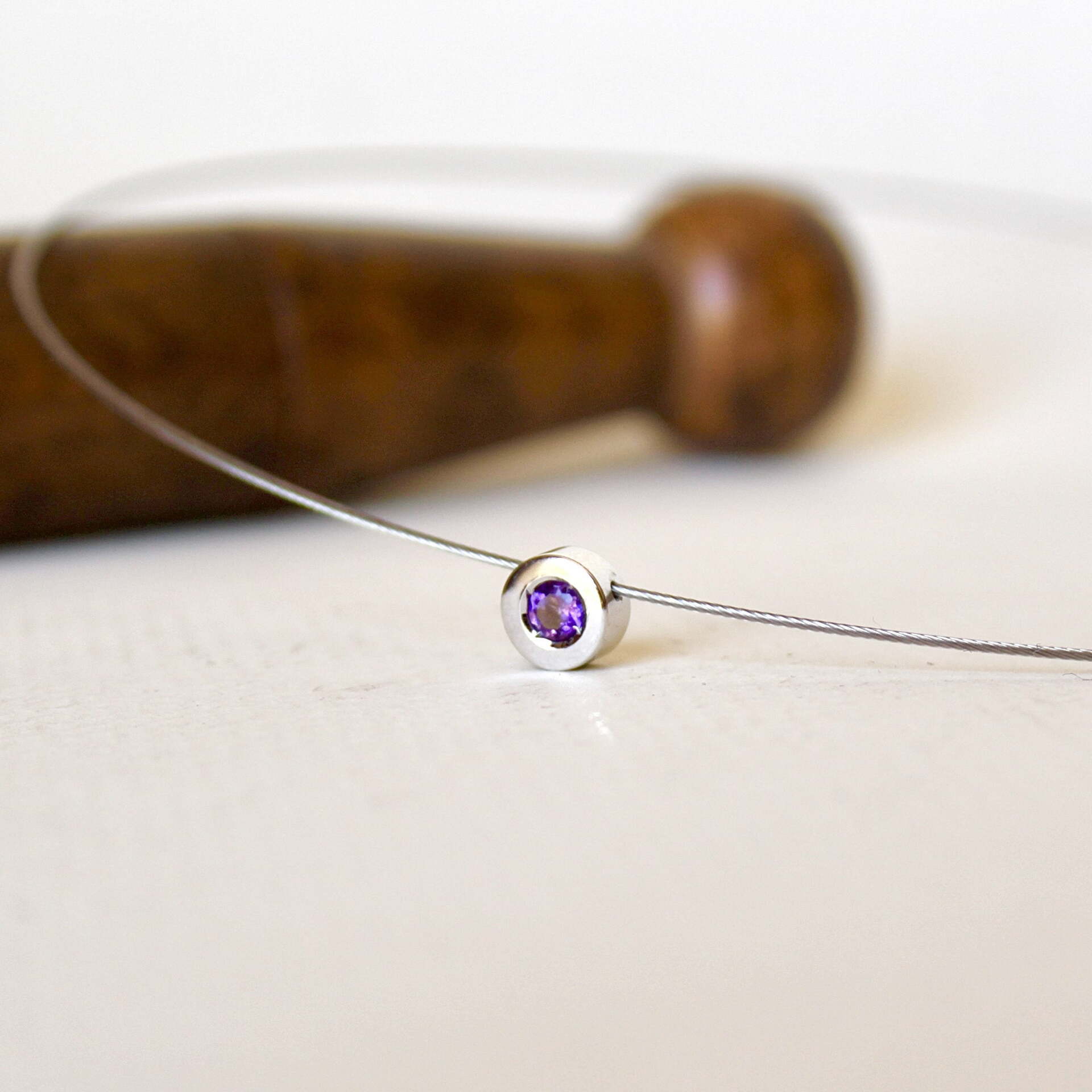 Joyas hechas a mano Gargantilla Fiona Plata y Amatista