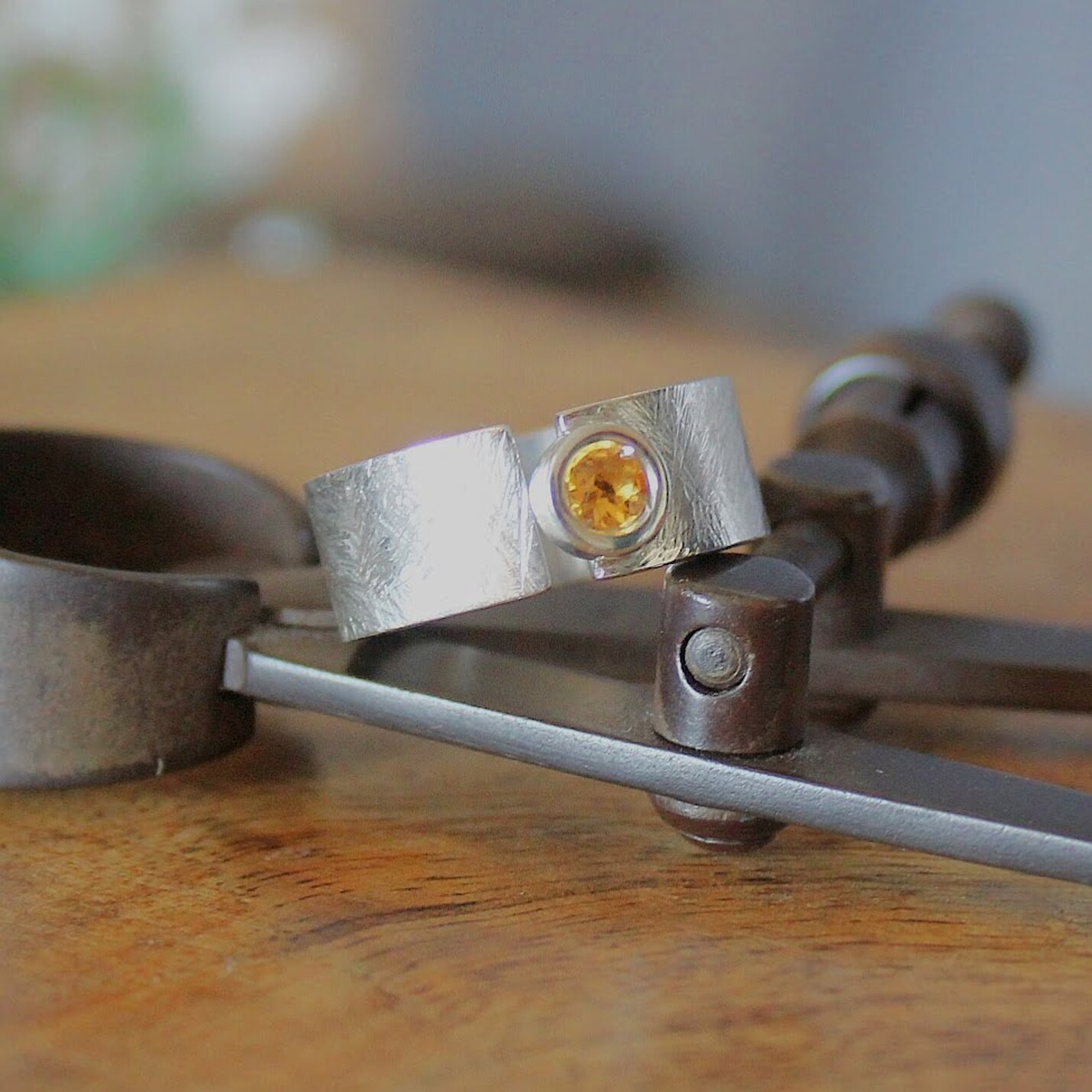 Joyas hechas a mano Anillo Fiona Plata y Citrino