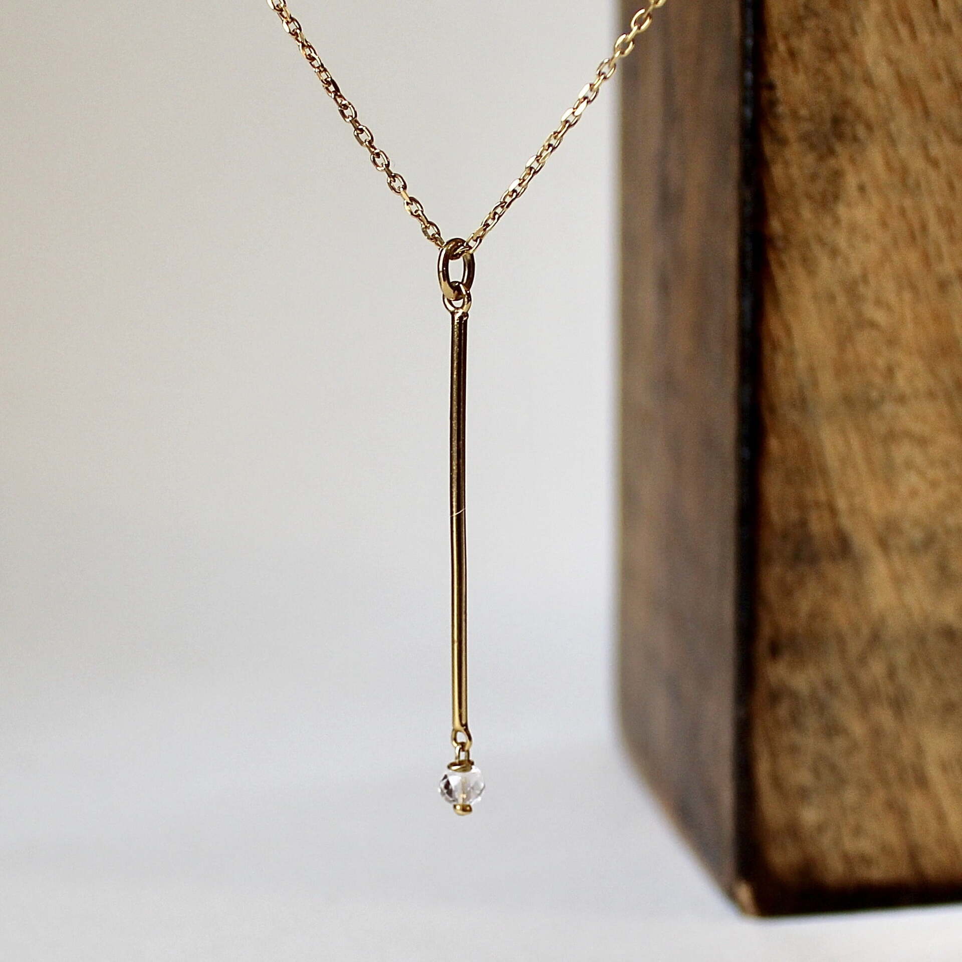 Joyas hechas a mano Colgante AIDA en plata con baño de oro y cadena