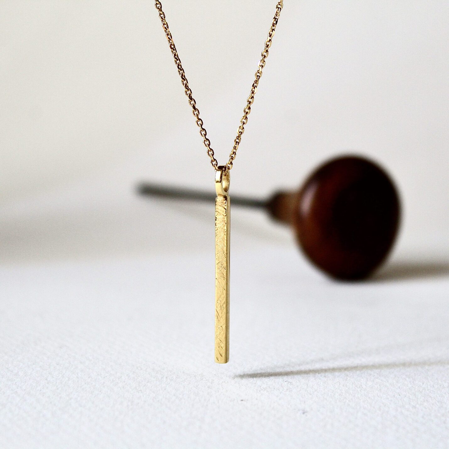 Joyas hechas a mano Colgante Rusk Grande Plata con Baño de Oro con cadena