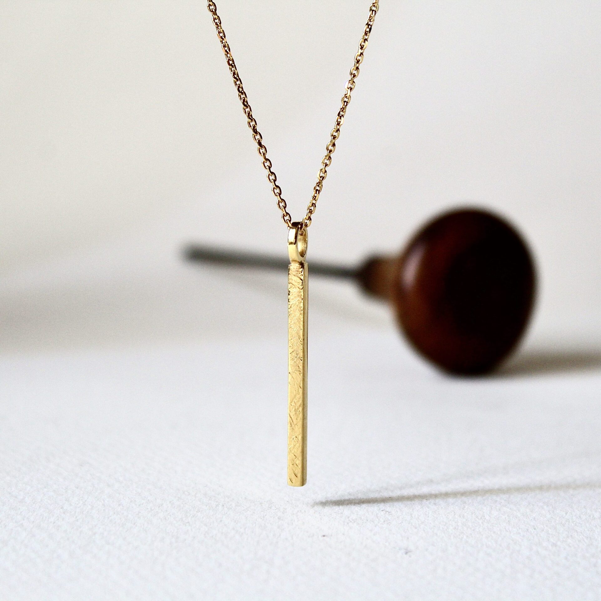 Joyas hechas a mano Colgante Rusk Grande Plata con Baño de Oro con cadena