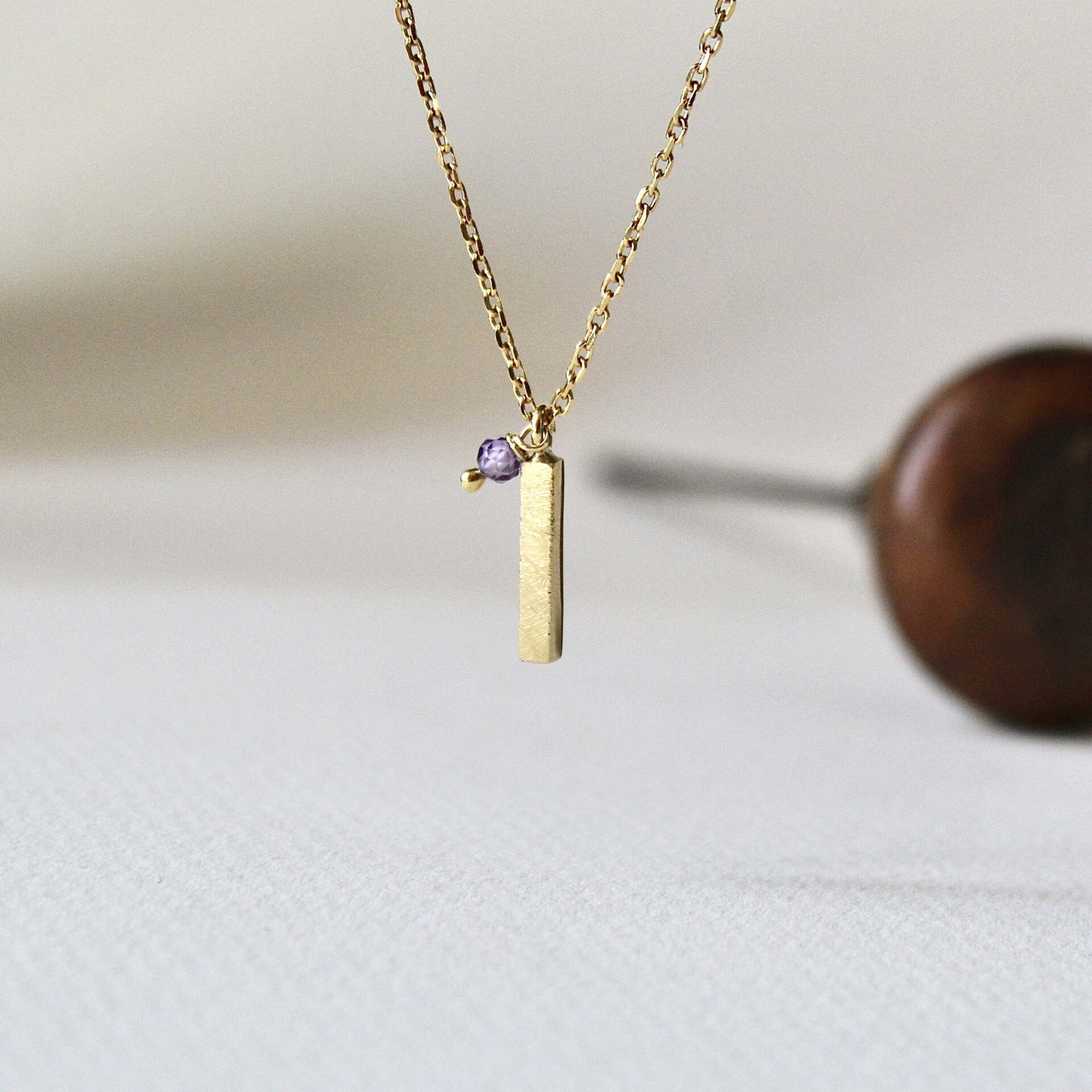 Joyas hechas a mano Colgante Rusk pequeño Plata y Baño de Oro con cadena